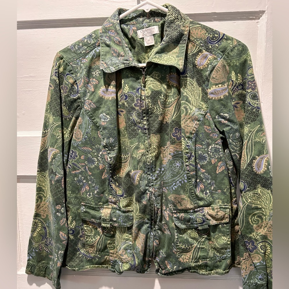 Green Christopher & Banks paisley jacket